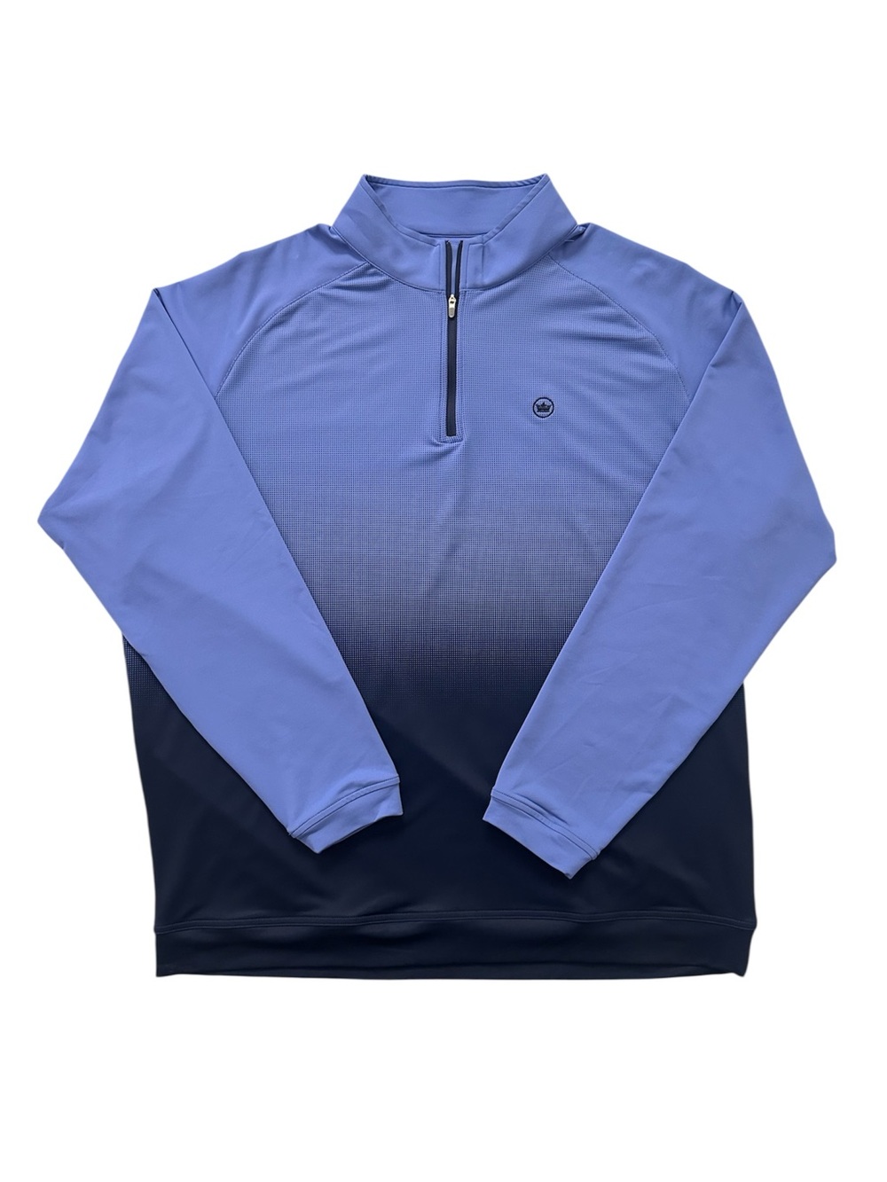 Peter Millar Perth Performance 1/4 Zip Pullover Men's XL Blue Black Dip Dye